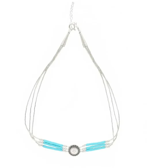 Chocker Liquid Silver Heishi 3 Rangs