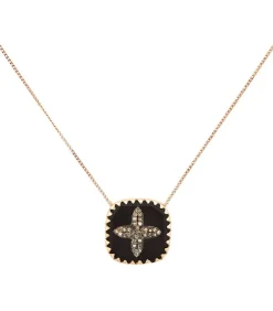 Collier Bowie Noir Et Diamants