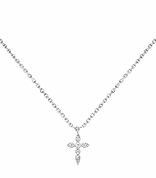 Collier Celeste Simple Or Blanc Et Diamants