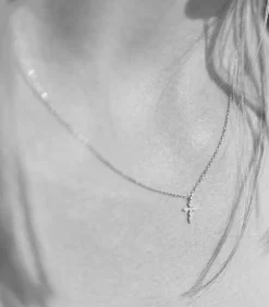 Collier Celeste Simple Or Blanc Et Diamants