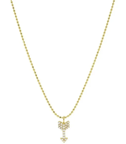 Collier Court Chaine Boule Et Fleche Diamants