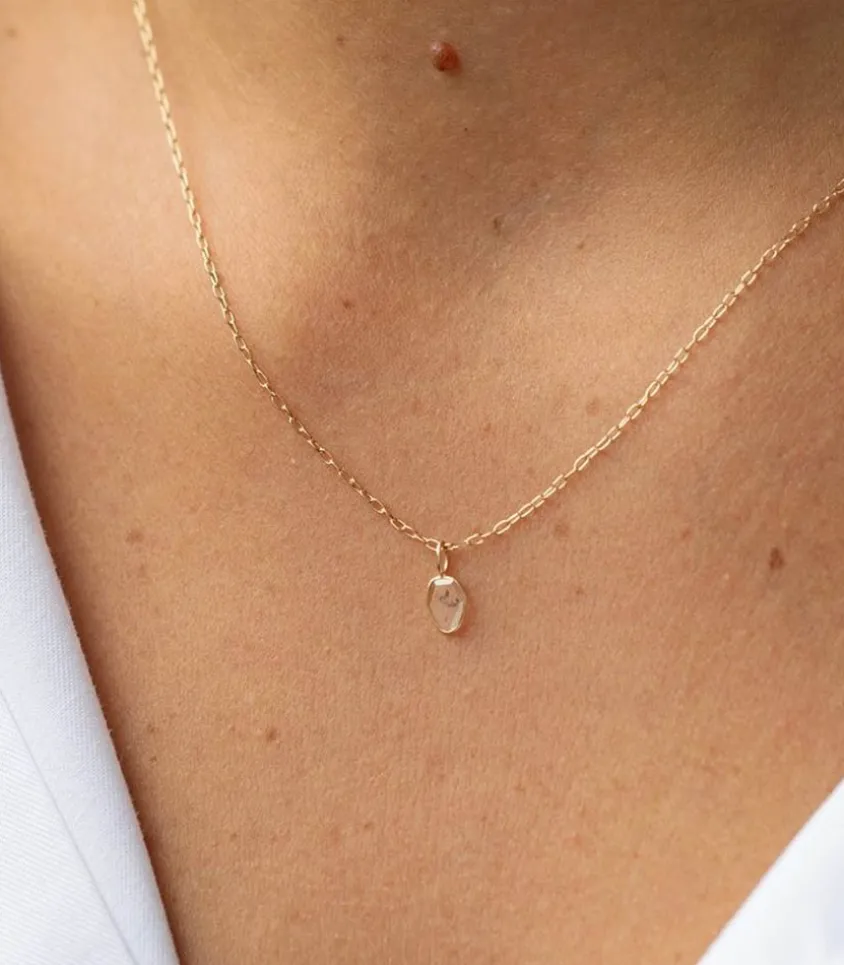 Collier Diamant Brut Gris