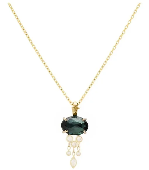Collier En Or Pendentif Meduse Tourmaline