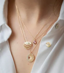 Collier Medaille Soleil & Lune