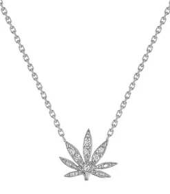 Collier Mini Feuille Des Merveilles Or Noir Et Diamants