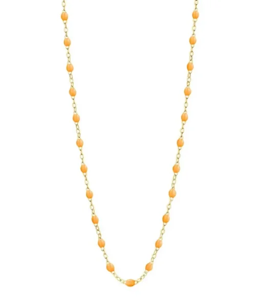 Collier Or Jaune Et Perles De Resine 42 Cm