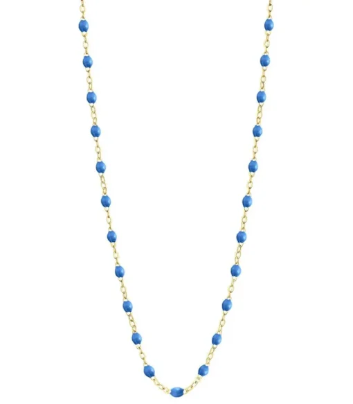 Collier Or Jaune Et Perles De Resine 42 Cm