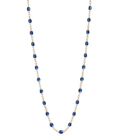 Collier Or Rose Et Perles De Resine 42 Cm