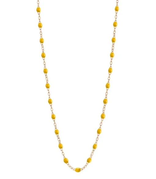 Collier Or Rose Et Perles De Resine 42 Cm