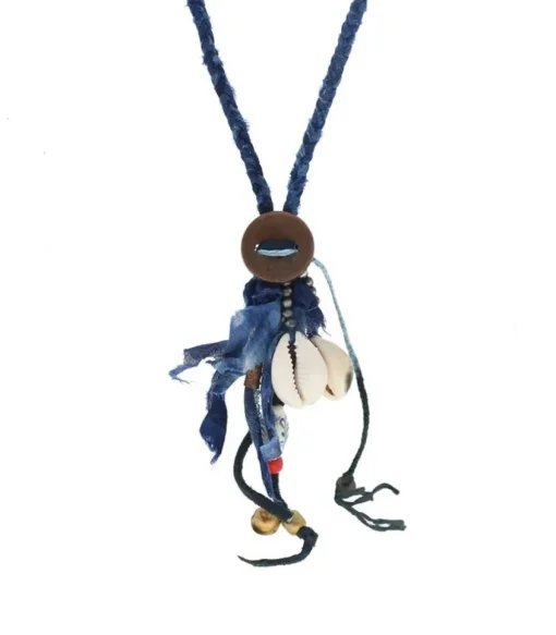 Collier Sautoir Cauri Piece Indien