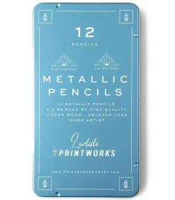 12 Crayons De Couleur Metalliques