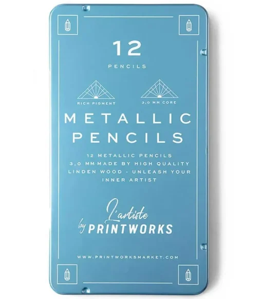 12 Crayons De Couleur Metalliques