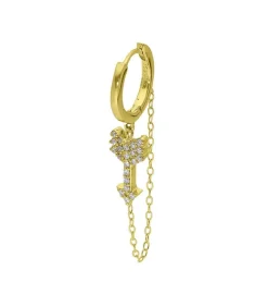 Creole Chaine Fleche, Or Jaune Et Diamants