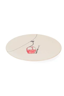 Grande Assiette En Ceramique "Telecabine Rouge"