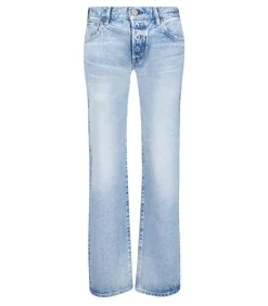 Jean Droit Bostania Taille Basse Bleu