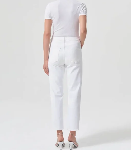 Jean Kye Mid Rise Straight Crop Stretch