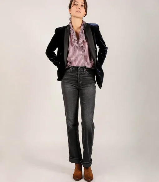 Jean 90S High Rise Loose Faded Coal
