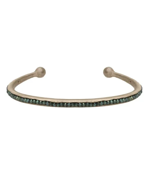 Jonc Talisman Serti Stone Zirconium Vert Militaire