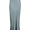 Jupe Longue Bar En Soie Dark Sage