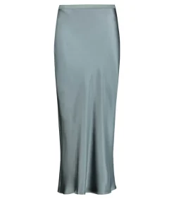 Jupe Longue Bar En Soie Dark Sage