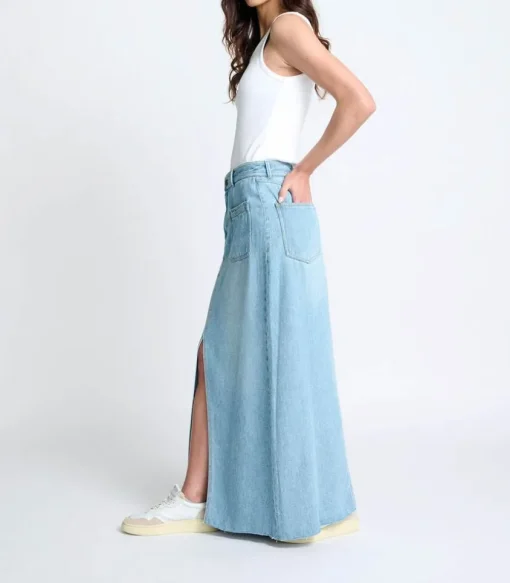 Jupe Longue En Denim Goya Ozone Wash
