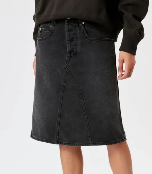 Jupe Midi Fiali En Jean Faded Black