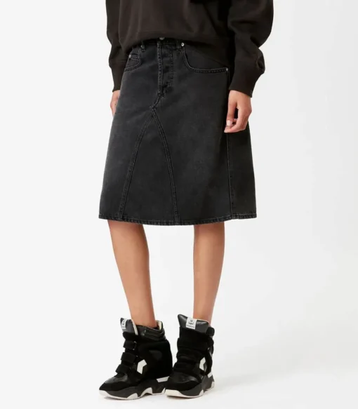 Jupe Midi Fiali En Jean Faded Black
