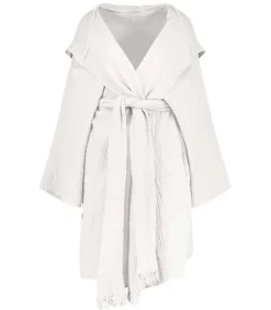 Kimono A Capuche Crawl En Gaze De Coton