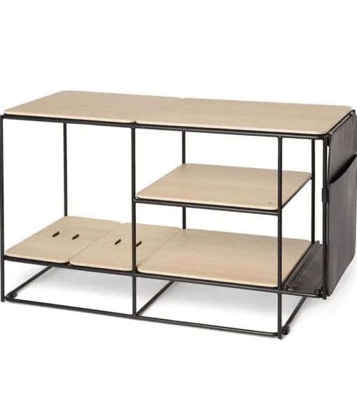 Meuble Acoustique Et Modulable Lines Chene + Kit Accessoires Cuir