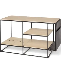 Meuble Acoustique Et Modulable Lines Chene + Kit Accessoires Cuir