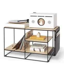 Meuble Acoustique Et Modulable Lines Chene + Kit Accessoires Cuir