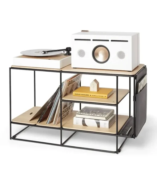 Meuble Acoustique Et Modulable Lines Chene + Kit Accessoires Cuir