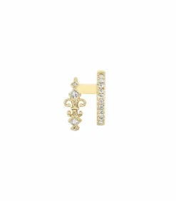 Mini Creole Double Gauche Glory Or Jaune Et Diamants