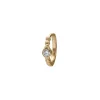 Mini Creole Millegrain Or Jaune Diamant