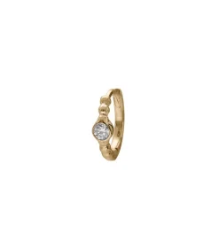 Mini Creole Millegrain Or Jaune Diamant