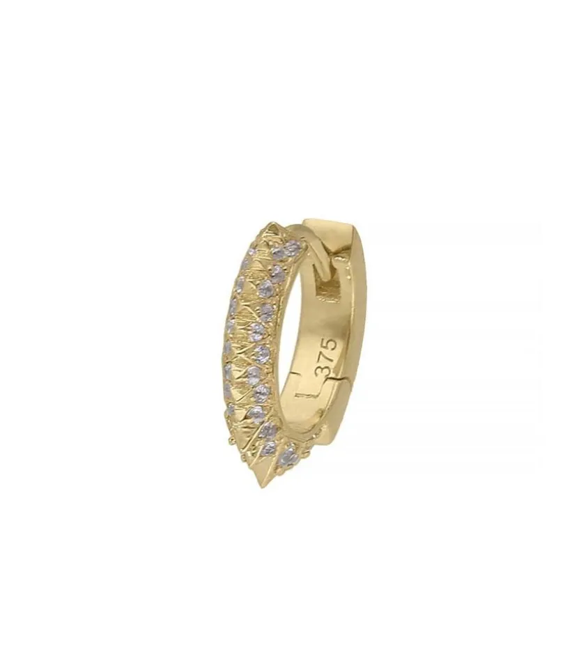 Mini Creole Multi-Pics Or Jaune Et Diamants