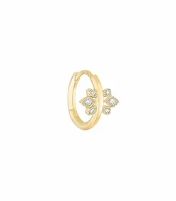 Mini Creole Nude Or Jaune Et Diamants
