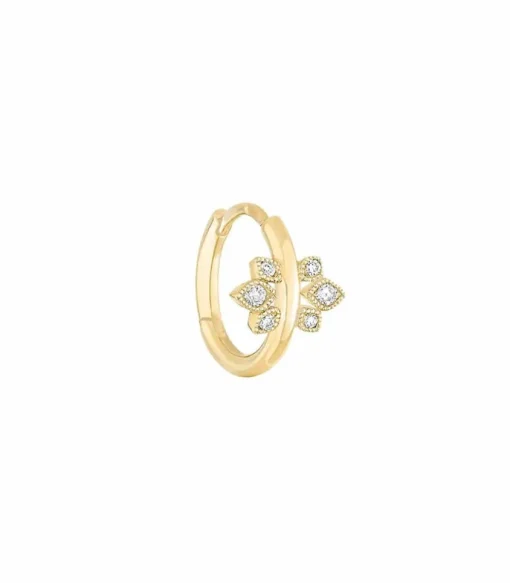 Mini Creole Nude Or Jaune Et Diamants