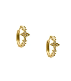 Mini Creoles Darling Flower Or Jaune