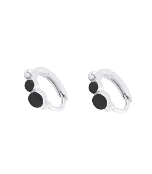 Mini Creoles Or Blanc Et Perles De Resine