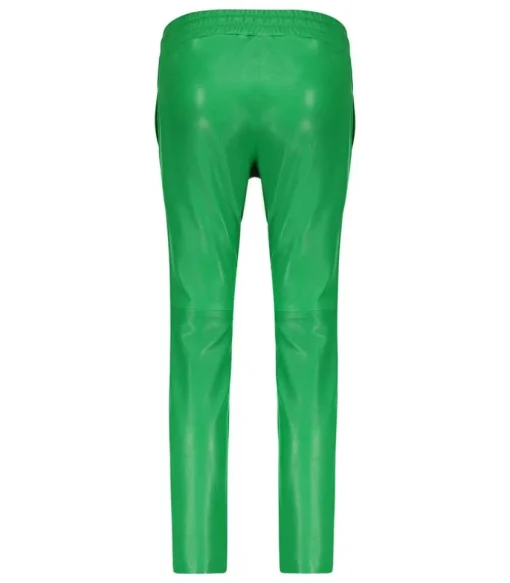 Pantalon En Cuir Vert Pomme