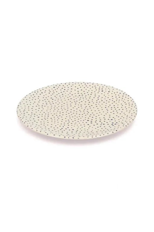 Petite Assiette En Ceramique "Pois Bleus"