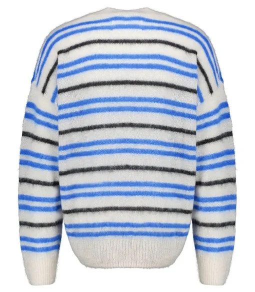 Pull En Mohair A Rayures Dimitri Faded Black