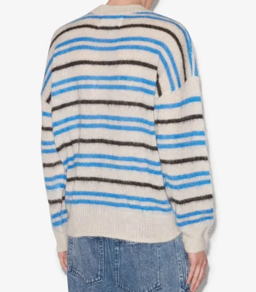 Pull En Mohair A Rayures Dimitri Faded Black