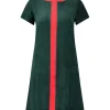 Robe Diana Vert Fonce & Rouge