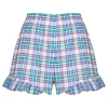 Short A Carreaux Rod Western Bleu