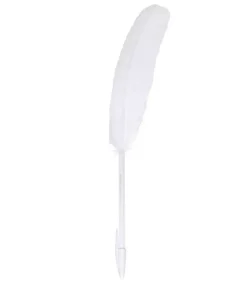 Stylo Bille Blanc Design Plume D'Oie