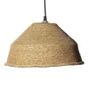 Suspension En Jute Beige Boheme Lisere Noir, Jaune Et Kaki