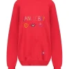 Sweat-Shirt Vintage Brode Jane De Boy Rouge