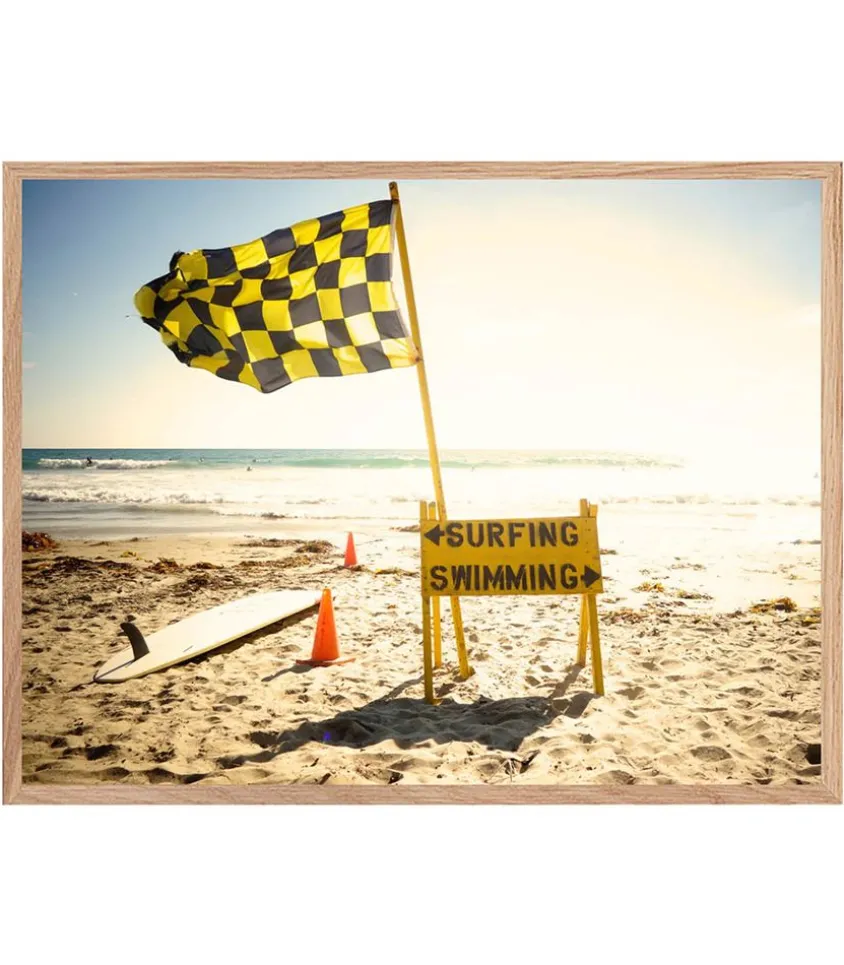 Tableau Avec Cadre "Surf And Swim" 30X40Cm